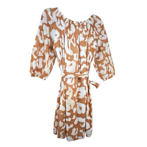 Elizabeth and James Cottagecore Boho Dress Size S Tan Feminine Twee "Uptown" - Picture 5 of 8